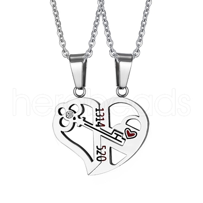 2Pcs 2 Style Word 1314 520 Couple Necklaces Sets VALE-PW0001-011P-1-1
