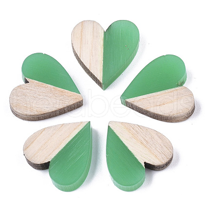 Resin & Wood Two Tone Cabochons RESI-R425-04B-1