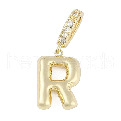 Brass Micro Pave Clear Cubic Zirconia Pendants KK-M289-01R-G-1
