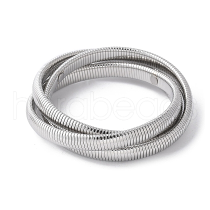 304 Stainless Steel Stretch Bracelets BJEW-A031-01F-P-1