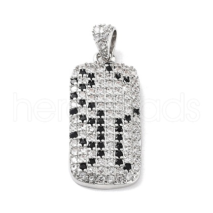 Rack Plating Brass Micro Pave Cubic Zirconia Pendants KK-P247-06P-1