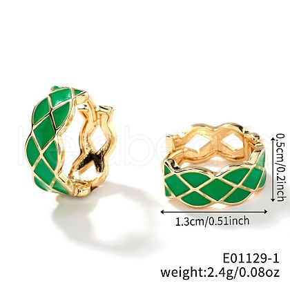 Fashionable Minimalist Multicolor Brass Enamel Hoop Earrings for Elegant and Unique Ear Accessories IC8285-1-1