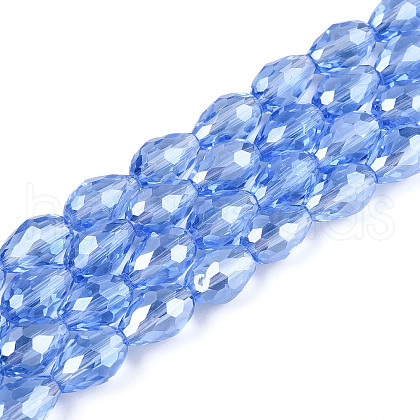Electroplate Glass Beads Strands EGLA-R008-11x8mm-6-1
