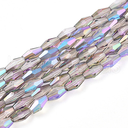 Transparent Electroplate Glass Beads Strands GLAA-K064-05A-01A-1
