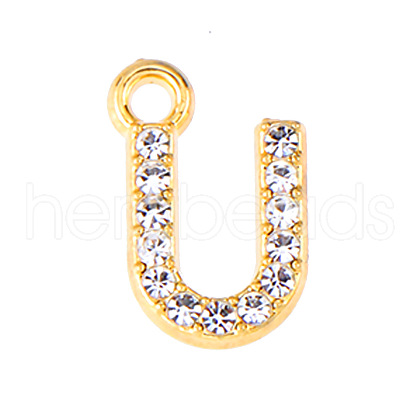 Golden Tone Alloy Rhinestone Pendants PW-WGCC773-21-1