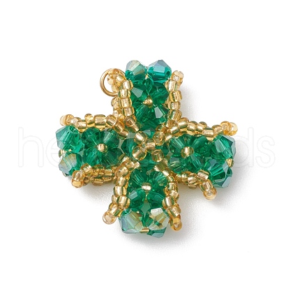 Handmade Glass Seed Beaded Pendants PALLOY-MZ00420-02-1
