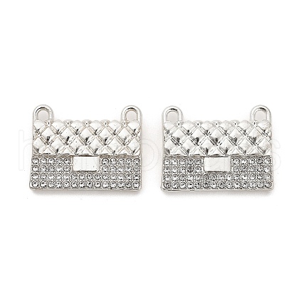 Rack Plating Alloy Pendants with Rhinestone PALLOY-Q005-01P-1