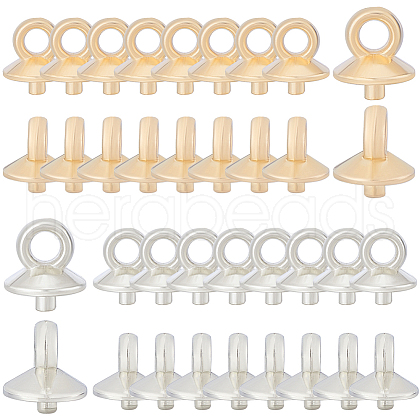 SUNNYCLUE 600Pcs 2 Colors CCB Plastic Cup Pearl Peg Bails Pin Pendants CCB-SC0001-04-1