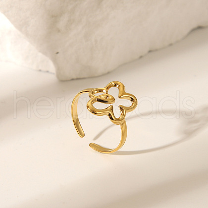 304 Stainless Steel Cuff Rings for Women HY5627-7-1