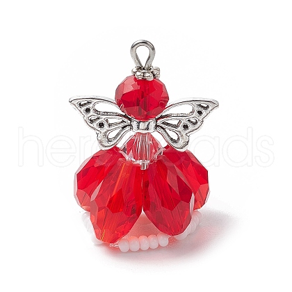 Faceted Glass Pendants PALLOY-MZ00583-05-1