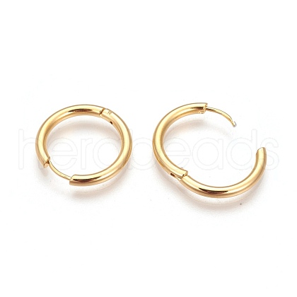 Ion Plating(IP) 304 Stainless Steel Hoop Earrings EJEW-P177-G-10-1