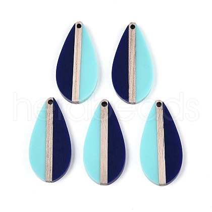 Opaque Resin & Wood Pendants RESI-T057-72A-1