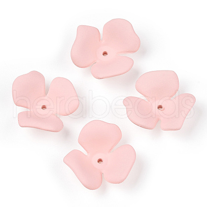 3-Petal Spray Painted Acrylic Bead Caps MACR-N007-01D-1-1
