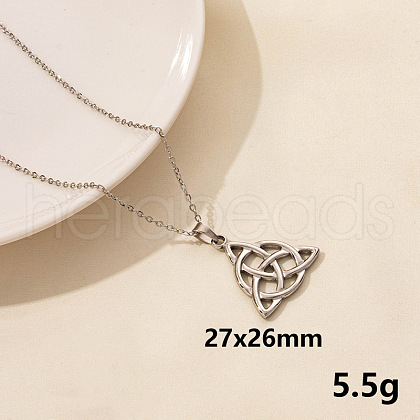 Stainless Steel Trinity Knot Pendant Necklaces NZ8633-3-1