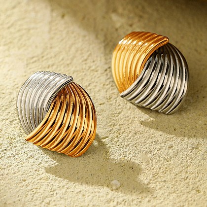 304 Stainless Steel Stud Earrings for Women EJEW-Z063-08G-1