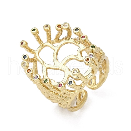 Brass Finger Ring Components KK-F891-18G-1