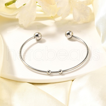 Tarnish Resistant Fashion 304 Stainless Steel Cuff Bangles Torque Bangles X-BJEW-H473-01P-1