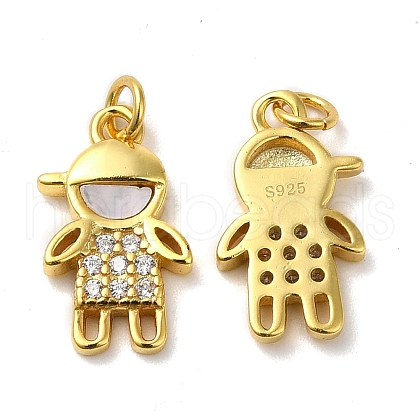925 Sterling Silver Micro Pave Cubic Zirconia Charms STER-I010-39G-1
