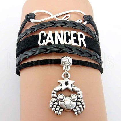 12 Constellations PU Leather Multi-strand Bracelets WG5E0D3-04-1