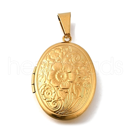 316 Stainless Steel Locket Pendants STAS-O132-02G-1