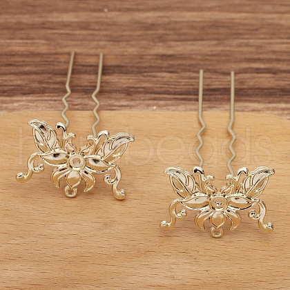 Alloy Hair Fork Findings for Women PW-WG4A604-04-1