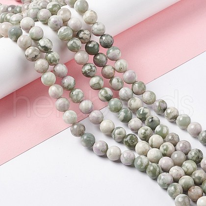 Natural Peace Jade Beads Strands G-G905-07-6MM-1