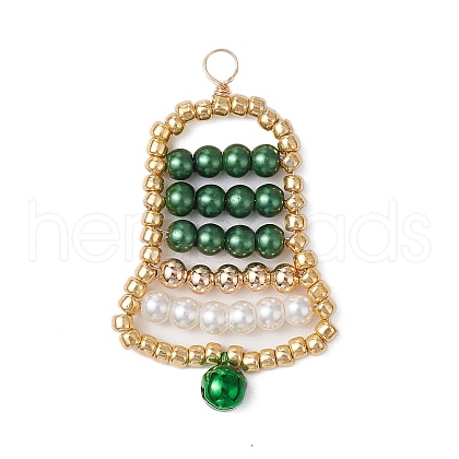 Glass Pearl Beads Pendants PALLOY-JF03120-03-1