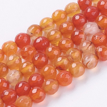 Natural Agate Beads Strands G-G580-6mm-09-1