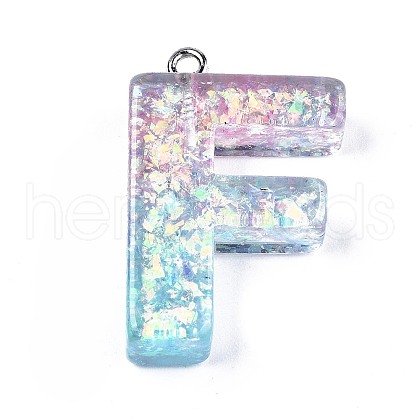Transparent Epoxy Resin Pendants CRES-S364-002F-1