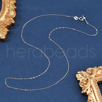 925 Sterling Silver Cable Chain Adjustable Slider Necklaces for Women NJEW-U030-01S-01-1