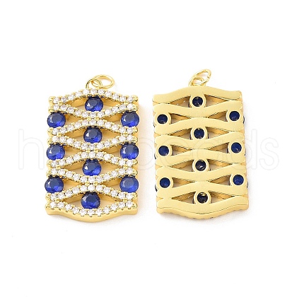 Rack Plating Eco-Friendly Brass Micro Pave Cubic Zirconia Pendants KK-F844-03G-1