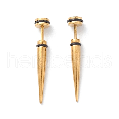 304 Stainless Steel Ear Taper Stretcher with Rubber EJEW-F312-10G-1