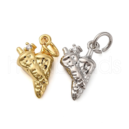 Brass Micro Pave Cubic Zirconia Pendants KK-P308-71P-1
