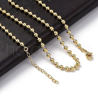 Rack Plating Brass Ball Chain Necklaces for Women NJEW-A035-04G-02-1