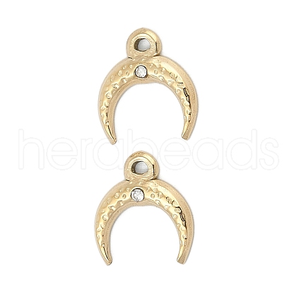 304 Stainless Steel Rhinestone Charms STAS-I325-032G-1