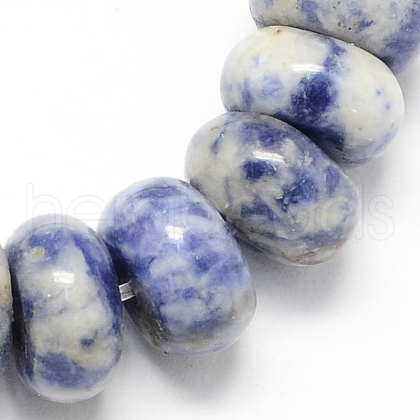 Natural Blue Spot Jasper Rondelle Beads Strands X-G-S105-8mm-29-1