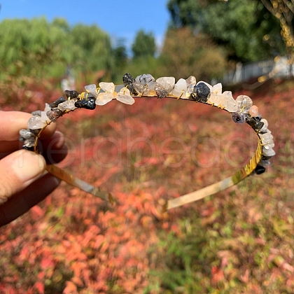 Natural Rutilated Quartz Hair Bands PW-WGC1C33-69-1