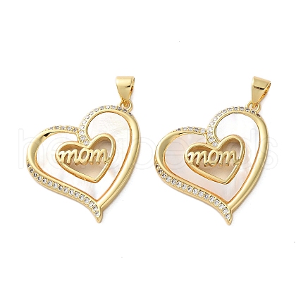 Brass Micro Pave Cubic Zirconia Pendants KK-U070-04C-G-1