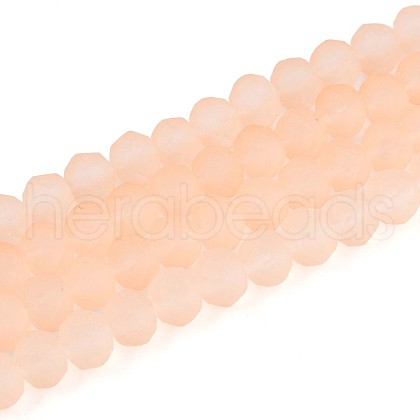 Baking Paint Frosted Glass Beads Strands FGLA-N003-6mm-07-1