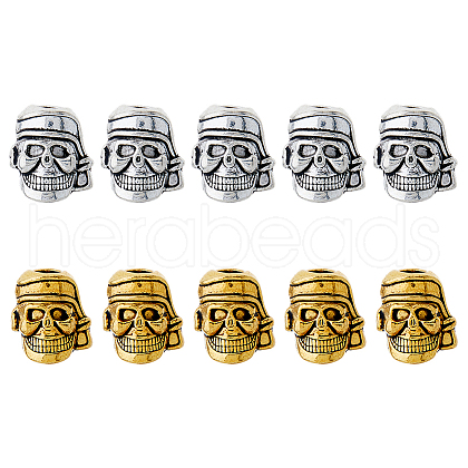 DICOSMETIC 40Pcs 2 Colors Tibetan Style Alloy Beads FIND-DC0006-07-1