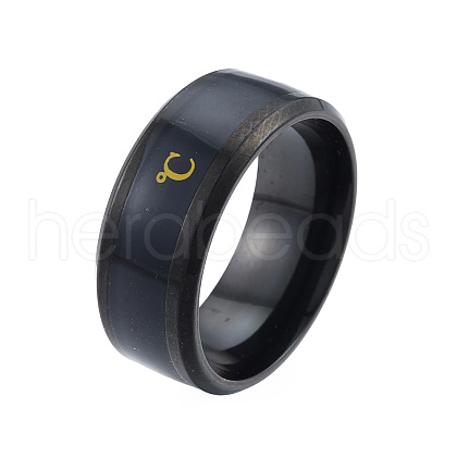 201 Stainless Steel Temperature Plain Band Finger Ring for Women RJEW-N043-10E-1