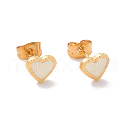 304 Stainless Steel Enamel Stud Earrings EJEW-B009-06G-03-1