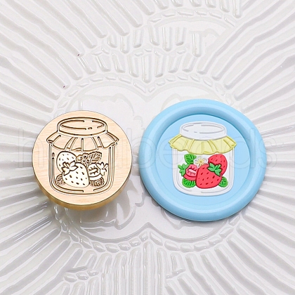 Golden Tone Round Wax Seal Brass Stamp Heads AJEW-Z034-01G-13-1