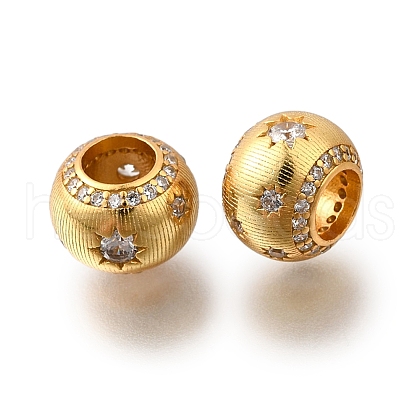 925 Sterling Silver Cubic Zirconia European Beads STER-F061-08G-1