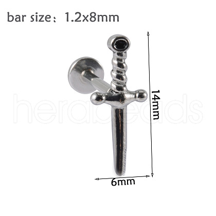 304 Stainless Steel Threadless Labret Stud WGB29A4-03-1
