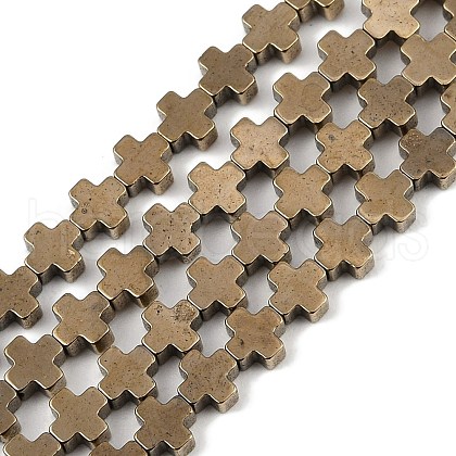 Electroplated Synthetic Non-magnetic Hematite Beads Strands G-J211-A03-01-1
