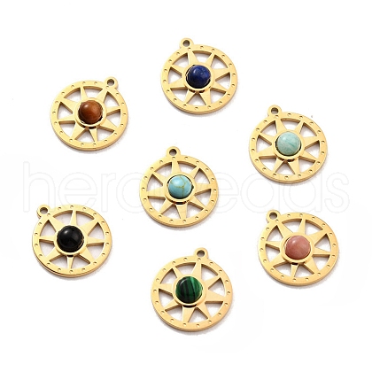 Natural Gemstone Charms STAS-I189-03G-1