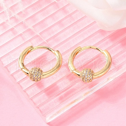 Round Brass Hoop Earrings EJEW-S249-08G-1