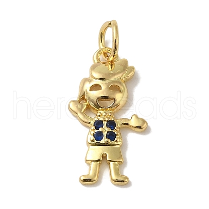 Rack Plating Brass Micro Pave Cubic Zirconia Pendants KK-P272-17B-G-1