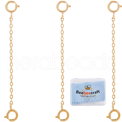 Beebeecraft 3Pcs Sterling Silver Chain Extender STER-BBC0006-76G-1